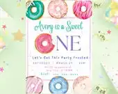 Donut Birthday Invitation template, Donut Birthday Invitation, Donut Party Invitation,Custom Donut Birthday Invite