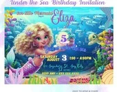 Magical Mermaid Birthday Invitation| Under the Sea Invite for Girls| Under the Sea Invitation| Editable Birthday Invitation