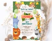 Animal or Jungle Party Birthday Invitation - Personalized | Made to Order | Kids Party Invite