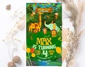 Animal or Jungle Party Birthday Invitation - Personalized | Made to Order | Kids Party Invite