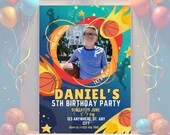 Basketball birthday invitation, kids birthday party invitation, personalized birthday invitation, basketball theme birthday invitation