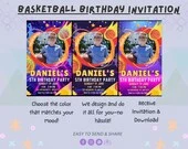 Basketball birthday invitation, kids birthday party invitation, personalized birthday invitation, basketball theme birthday invitation