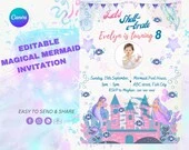 Editable Magical Mermaid Birthday Invitation Personalized|Mermaid Bash Theme Invite|Under the Sea Party Invite|Whimsical Birthday Party