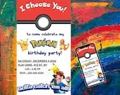 Pikachu Pokemon Birthday Invitation | Canva Editable Template | Kids Party Invite | Pikachu Party | Digital Download | Boy & Girl Bday