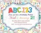 ABC Alphabet Birthday Invitation - Personalized | Instant Download | Kids Party Invite