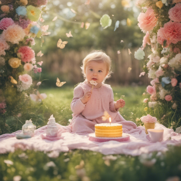 1st birthday celebration in springtime