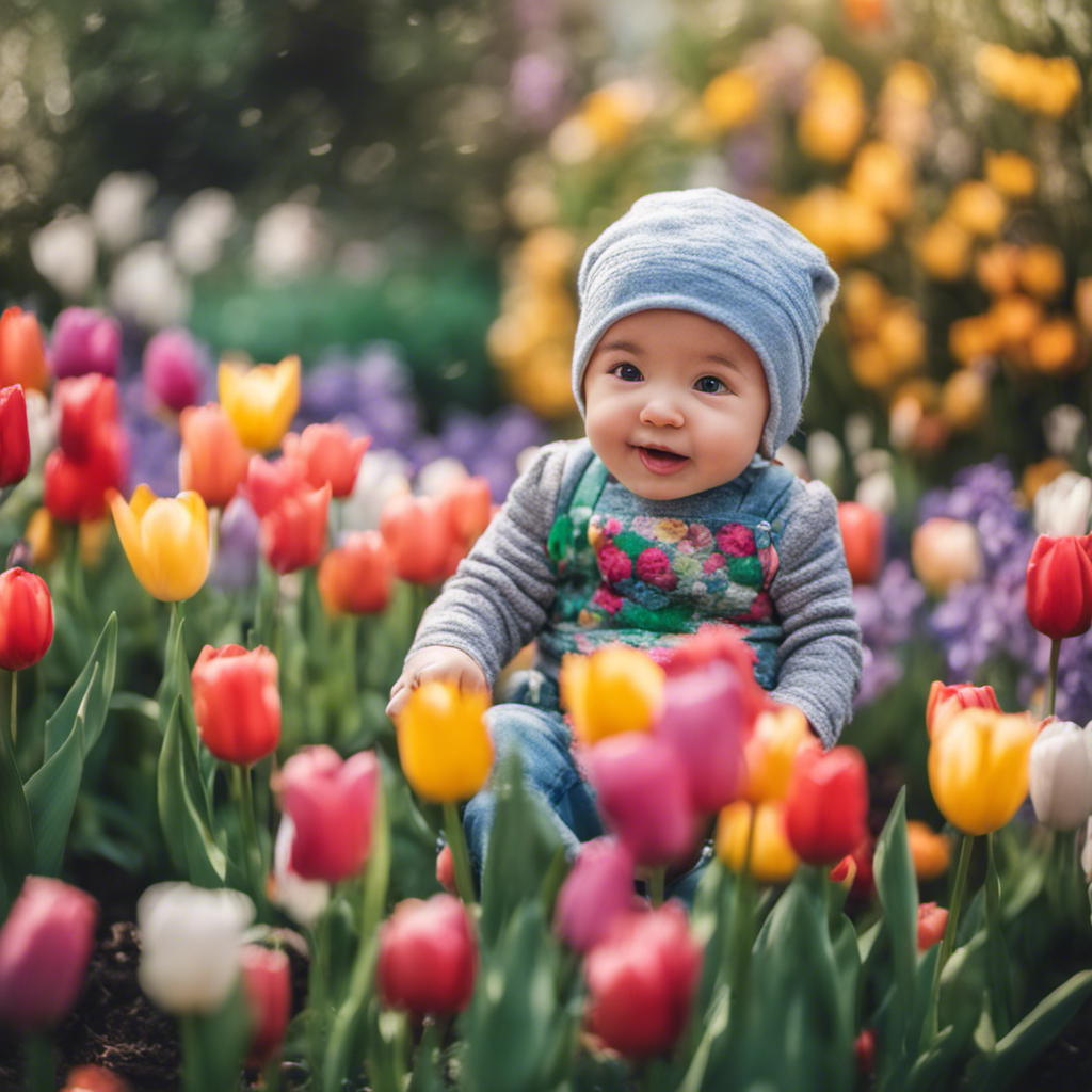 a vibrant garden bursting with colorful flowers