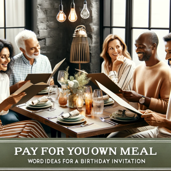 Pay for Your Own Meal Wording Ideas for a Birthday Invitation