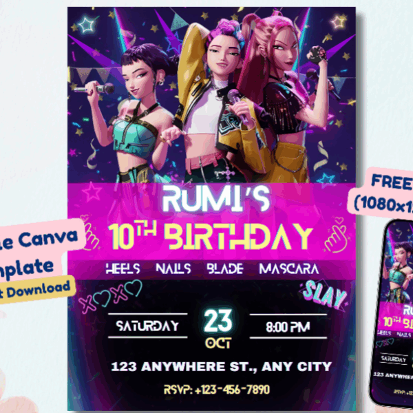 KPoP Birthday Invitation