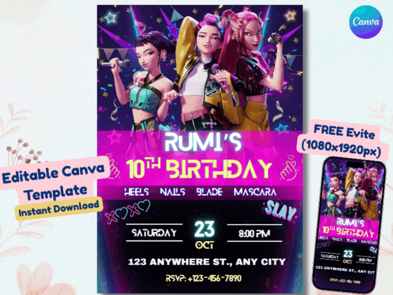 KPoP Birthday Invitation