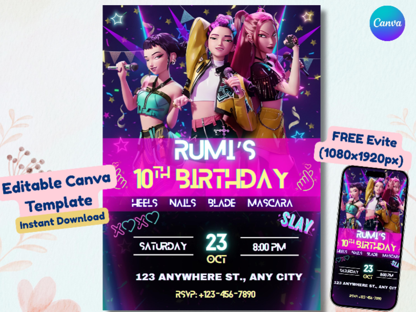 KPoP Birthday Invitation