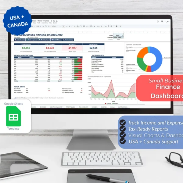 Small Business Finance Tracker Google Sheet from layer7 Designs