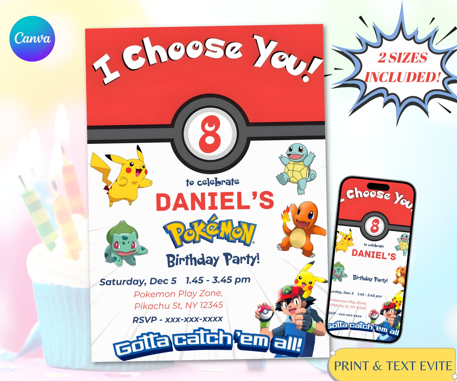 How to Customize Your Pokemon Invitation in Canva (Step-by-Step)