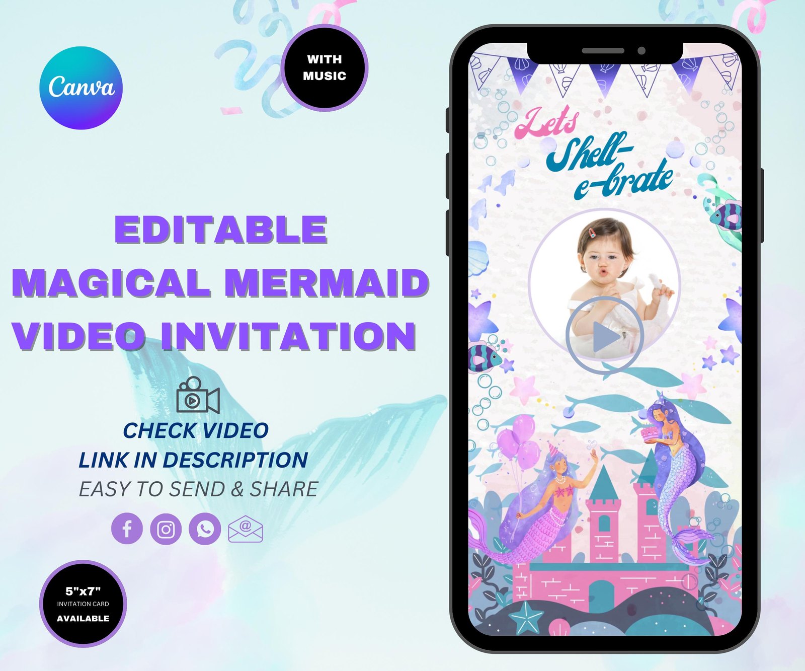 How to Edit Mermaid Video Invitation in Canva (Step-by-Step)