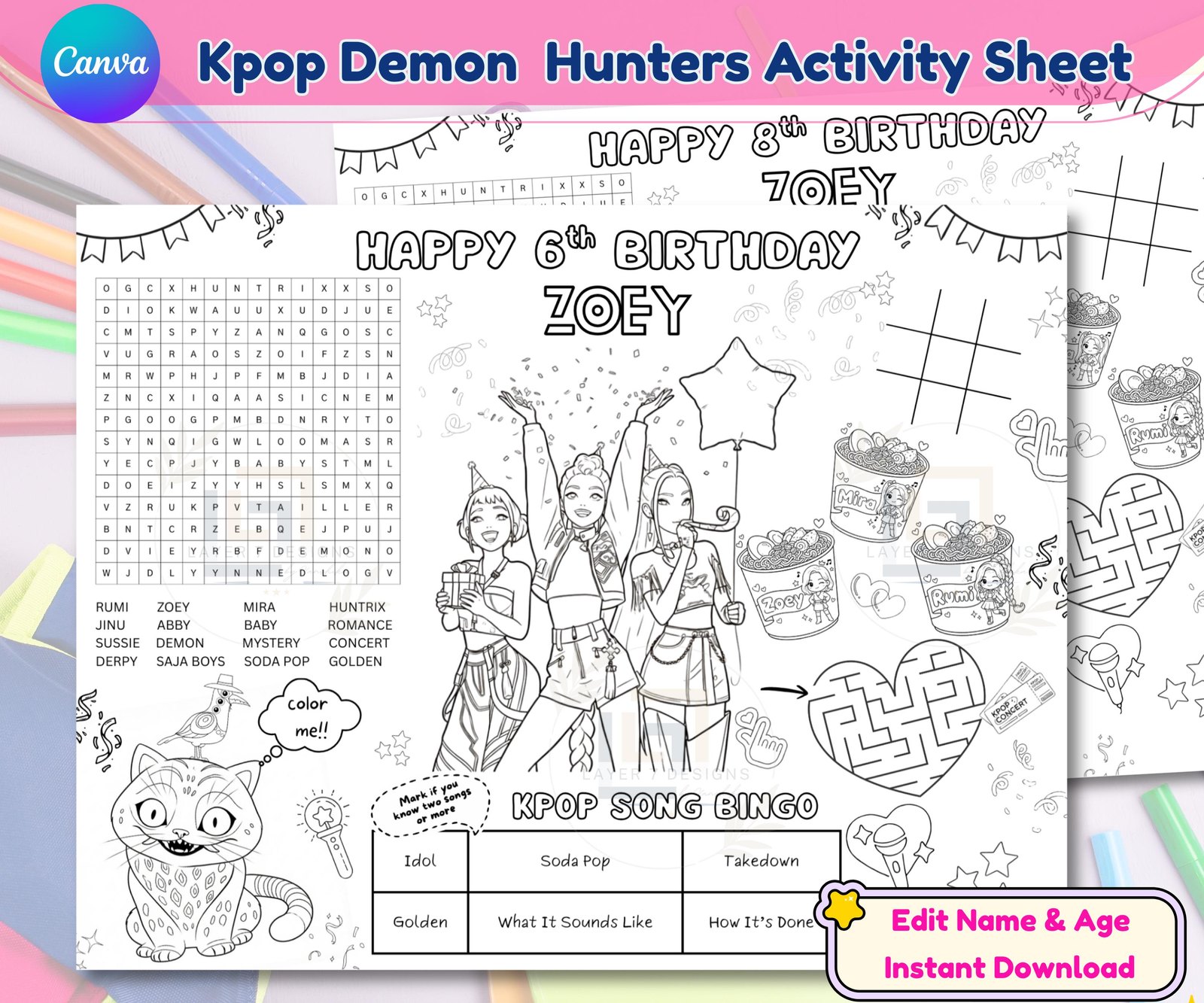 Birthday Party Activity Sheets: 25 Ideas to Keep Kids Busy (Printable & Editable)