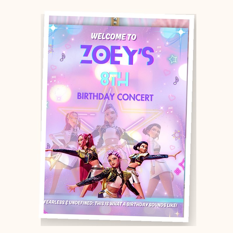 K-pop Welcome Sign, an editable printable from Layer7 Designs