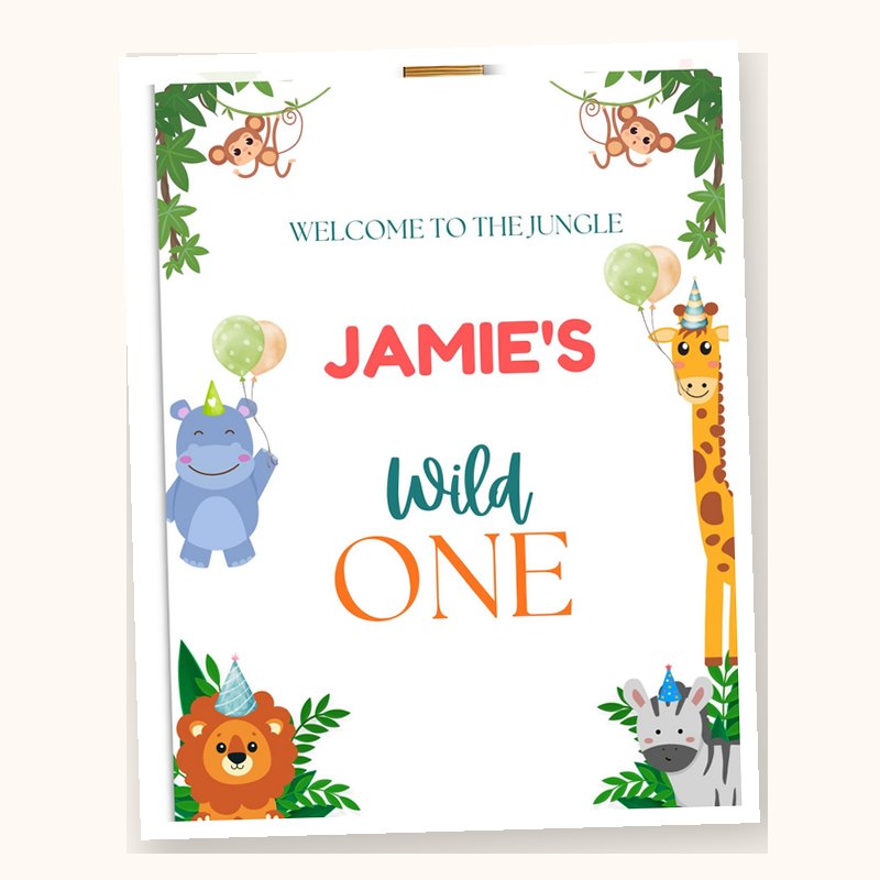 Wild One Welcome Sign, an editable printable from Layer7 Designs