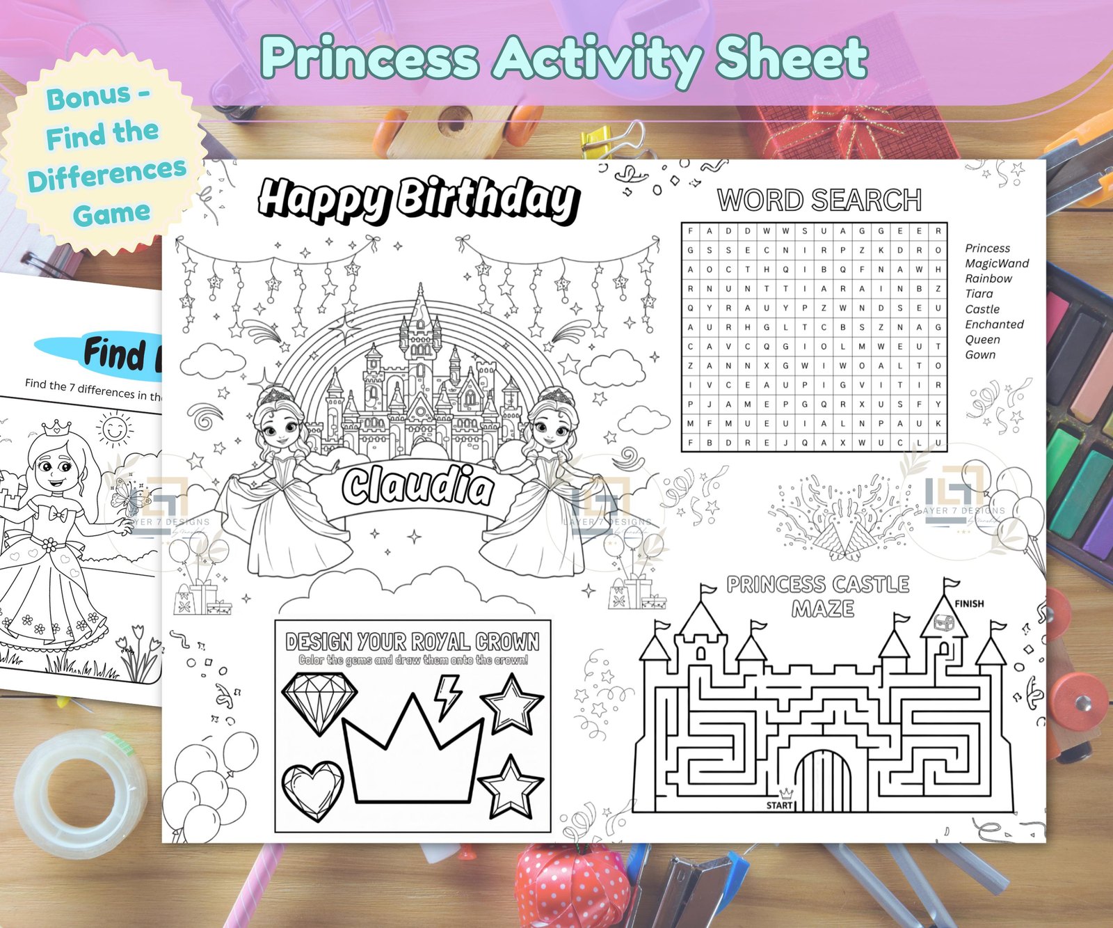 Princess Party Activity Sheets: 15 Ideas to Keep Kids Busy